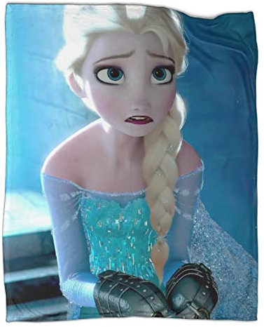 UNDERZY ELSA & Anna Decke Gefrorene ELSA Decke Kuscheldecke Flanell Kinder 3D-Digitaldruck Fleecedecke, Wohndecke Weiche Sofadecke Für Kinder Jugendliche 40x50inch(100x130cm)