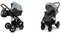 BabyLux® Sky Lark 2-in-1 Baby Kinderwagen Tief und Kinderwagen mit Zubehör Verstellbar und faltbar Aluminiumkonstruktion Wasserdicht Nicht abnehmbare Räder Paint Flowers Black Frame
