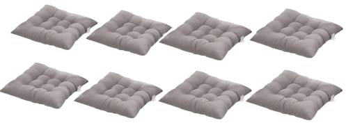 AGDLLYD 8 Coussins de Chaises Carrés 40x40,Coussins de Siège Décoration Maison Coussin Mat Matelassée,Confortable et coloré - Idéal pour intérieur et extérieur (8 Gray)