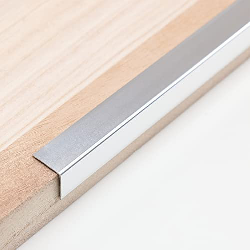 Trimold Aluminium Peel and Stick L Formteil Eckschutz mit 90° Winkel für Wandtürrahmen Schrank Fußleistenschutz und Dekoration, 0,9 m x 2 cm (3 Stück)