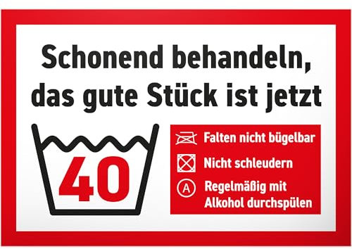 DankeDir! Das gute Stück ist Vierzig - 30 x 20 cm Schild - Partydeko Geburtstagskarte Geschenkidee Geburtstagsdeko - Geschenk Geburtstagsgeschenk 40. Geburtstag 40 Jahre Männer & Frauen 40er