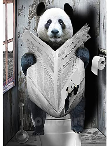 AIRDEA DIY Panda Diamond Painting Set Erwachsene Kinder, Tier Diamant Painting Bilder 5D Diamant Kunst Lesender Panda Diamant Malerei Set Cross Stickerei Malerei Kits für Heimdekor 30x40 cm