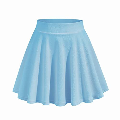 Hailmkont Damen Sommer Herbst Damen Röcke Spandex Röcke Midi Sport Athletic Tennis Laufen Plissee High Cut Röcke Kleidung Trendy EO für Frauen 2023 Deal Clearance Winter Frühling, Y-433 Hellblau, 36