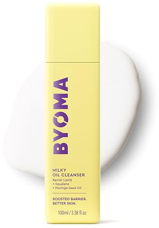 BYOMA Milky Oil Cleanser - Hydrating Facial Cleanser for Skin Barrier Repair - Tri-Ceramide Face Wash for Sensitive Skin & All Skin Types - Deeply Hydrated Skin, No Oily Residue - 3.38 fl oz