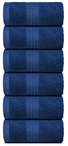 Dewall Maisons 6-teiliges Plüsch-Handtuch-Set, luxuriöses Baumwollhandtuch, 40,6 x 71,1 cm, weich, schnell trocknend, perfekt für ein elegantes Badezimmer-Erlebnis, schönes Badezimmer-Upgrade