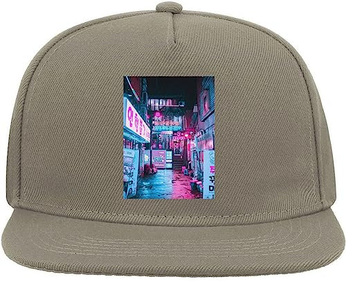 Neon Midnight Seoul Street Cappellino in Misto Cotone con Visiera Piatta Snapback Grigio