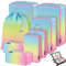Koffer Organizer Set 8-teilig, Packtaschen für Koffer, Packing Cubes Set für Reise,Packtaschen mit Kosmetiktasche (Omber: Bubble Gum, 8-teilig)