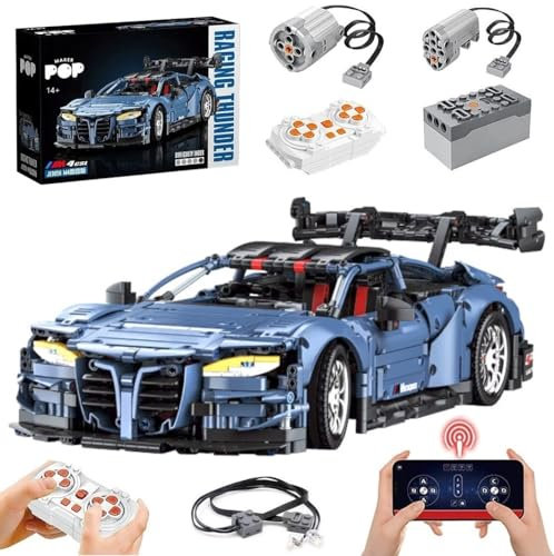 Lukie Technik Auto BWM M4 CSL, 2280 Teile Klemmbausteine Technik Auto Set, Maßstab 1:10 Automodell, Kompatibel mit Technik BMW M4