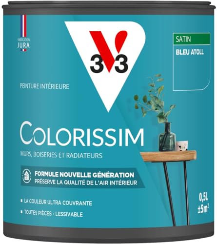 V33 Peinture multi-supports Colorissim® Bleu atoll satin 0,5L