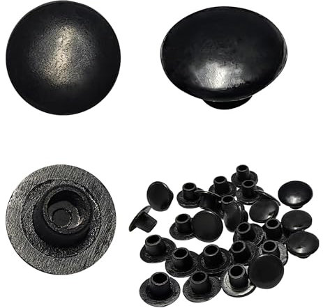 Ctyjia 25 Pièces Cache Trou en Plastique 6mm, Bouchon Trou Vis Meuble Noir pour Armoires Meubles Étagères