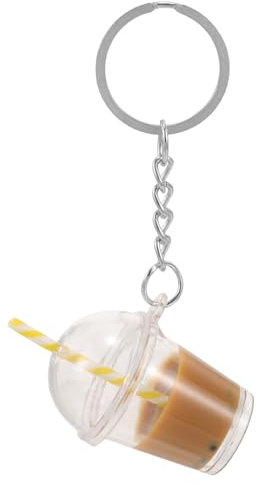 VALICLUD Milk Tea Keychain Bubble Tea Keychain Keyring Key Holder Milk Tea Cup Key Ring Kawaii Keychain Backpack Pendant Charm Cartoon Creative Coffee