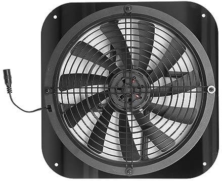 FLEXMAN Abluftventilator Set, 24,9 cm, Geräuscharmer Kühl Lüftungsauspuff mit Angeschlossenem Solarpanel, Nicht Im Lieferumfang Enthalten, für Kleine Hühnerställe, Gewächshäuser