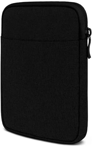 moex eBook Hülle für Amazon Kindle (2022) Tasche mit Reißverschluss und Fach für Zubehör, Stoff E-Reader Sleeve weich Gepolstert, Schutzhülle Minimalistisch Dash Case, Schwarz