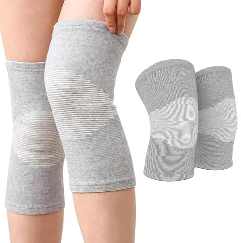 Lilbitty 2 rodilleras de bambú para hombres y mujeres, soporte y compresión para voleibol y entrenamiento, transpirable para todo el día, M