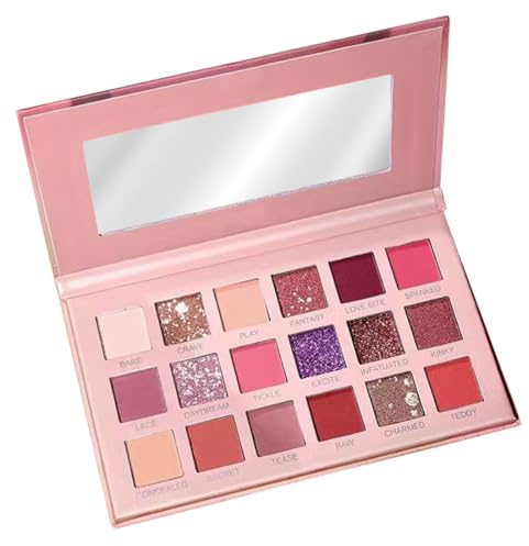 LEEQBCR 1 x 18 Farben Highlight & Highlight Lidschatten Palette, heller matter hochpigmentierter Lidschatten, professionelle Reisepackung, Makeup für Anfänger, eingebauter Spiegel