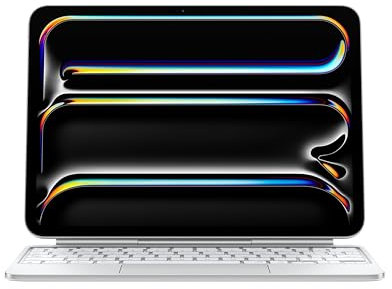 Apple iPad Magic Keyboard Case für das 11'' iPad Pro (M4) für angenehmes Tippen, integriertes Trackpad, Reihe mit Funktionstasten, Englisch (International) - Weiß 