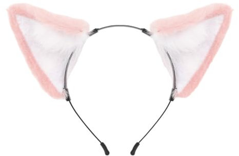 Asudaro Unisex Cosplay Fuchs Ohren Plüsch Stirnband, Fursuit mit handgemachten Haarspangen, Niedliche Tier Requisite Pulver verstecken