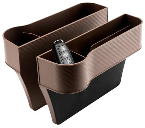 Car Storage Box - 2 Pieces Non-Slip Fixed Car Storage Box, Car Front Seat Filler, Cup Holder Left Right Car Seat Catcher, Filler Console Side Pocket for Car
