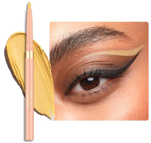 OULAC Gelber Eyeliner Wasserfest, Wischfester Matter Eye Liner Stift Hält 24 Stunden+, Hochpigmentierter Seidiger Drehbarer Kajalstift, Vegan (12) Lemon Cake