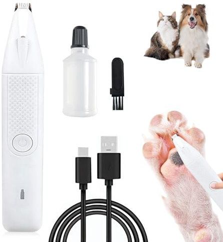 Haustierhaarschneider Mit Led-Licht,Gang Schermaschine Hund Pfoten,Wiederaufladbarer Pfotentrimmer,Elektrischer Haustier Haarschneider,Für Hunde Katzen,Pfoten,Augen,Ohren,Gesicht,Körper