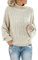 Strickpullover Hoodie Damen Dicker Garn Fried Dough Twist Pullover Hoher Hals Dicker Warmer Weicher Pullover Lässige Lose Pullover Kabelstrickwaren Oversize Langarm Sweatshirt