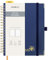 POPRUN Notizbuch B5 Gepunktetes, Bullet Dotted Journal, Spiral-Notizbücher 120 GSM Papier, 220 nummerierte Seiten, Hardcover mit Kleberegisterkarten und 8 Abreißblättern - NYB(Marineblau)