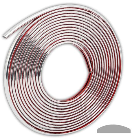 Striscia autoadesiva 3D per bordi da parete, colore argento, nastro decorativo per soffitto/angoli/specchi/mobili/porta/armadio/casa e decorazione auto (2 cm x 5 m)