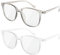 2 Stück Blaulichtfilter Brille, Blue Light Blocking Glasses, Lesebrillen mit Große Linsenbreite, Computerbrille Gaming Schutzbrille, Anti-Ermüdung Bildschirmbrille Ohne Stärke, Weiß Grau