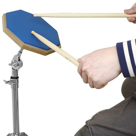 Drum Übungspad mit Drumsticks, 8 Zoll Stillschweigendes Übungs -Drum -Pad, Anti -Schlupf -Gummi mit Hoher Dichte, Ruhig (BLUE)