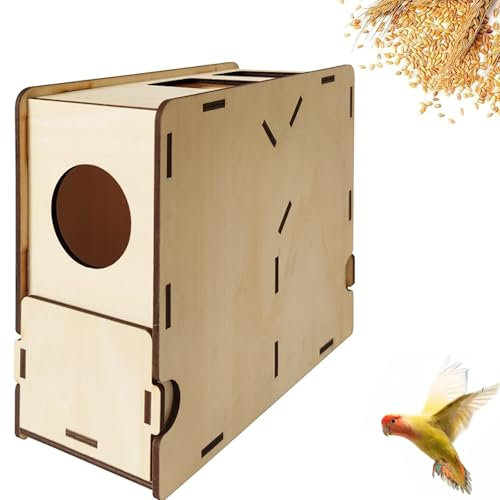 Getreidereinigungswerfer, Vogelfutter-Blasmaschine, Vogelfutter-Siebmaschine mit Schublade, tragbare DIY-Montagebox aus Holz, Kleiner Getreideabscheider, für Hirse, Getreide, Reis, Bohnen