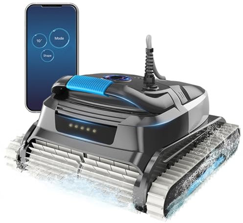 Aspirateur robot de piscine télécommandé avec mur d'escalade, robot nettoyeur de piscine avec mode APP, peut grimper aux murs, 15 m³/h, planification d'itinéraire intelligente, jusqu'à 98 pieds