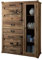 WOLF MÖBEL WOOD YOU LIKE Container Highboard mit Glastüre, 2 Schubladen, 2 Türen, Massivholz Shisham Natur, 110x45x150 cm