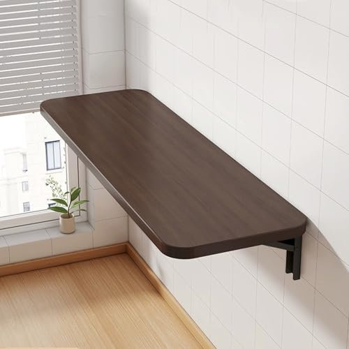 ZHZHXR Klappbar Tisch Wandmontage, Platzsparender Küchentisch Wandklapptisch Wandtisch Klappbar für Küchen Kunsthandwerk Herstellung Bars Nähen Station(Brown,60x36cm/23.62x14.17in)