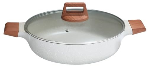 Medical Stone Nonstick Soup Pot,Large Cooking Pots with Glass Lid,Home Hot Pot,for Simmer Stews,Soups,Rice,Beans,Vegetables Cooking Pot(32cm)
