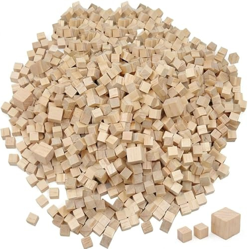 Holzwürfel,506 Stück Holz Würfel 10mm 20mm,Holzwürfels zum Basteln,Holzklötze für DIY Malen Handwerk Dekoration Zahlen(440PCS 10mm 66PCS 20mm）