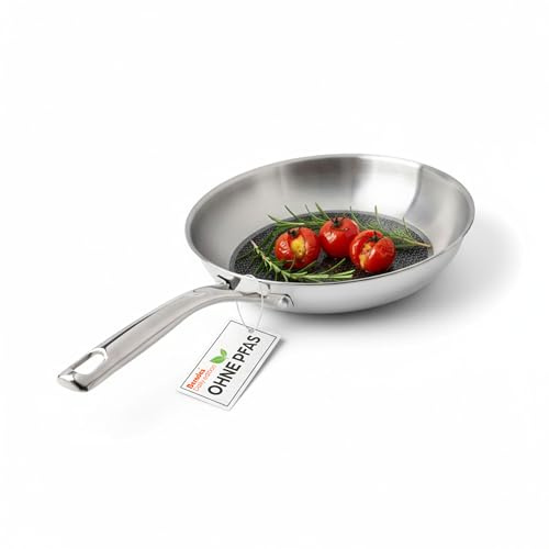 Berndes Daily Edition Signature Bratpfanne 24 cm mit Hybridbeschichtung – Edelstahlpfanne – induktionsgeeignet & allherdtauglich – backofenfest & spülmaschinentauglich – PFAS-frei