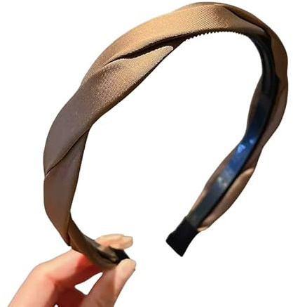 WANYI Haarreifen Damen Elegant Haarreif Dirndl Geflochten Stirnband Mode Stirnbänder Haarschmuck Niedlich Haarband Haarreif für Frauen Mädchen(Braun)