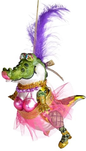 BUTLERS Weihnachtskugel Go-Go Girl Kroko Hang ON | Christbaumkugel Glas, Weihnachtsbaumschmuck lustig, kreative Baumschmuck für Weihnachten, Weihnachtsdeko für Girlande & Weihnachtsbaum Deko