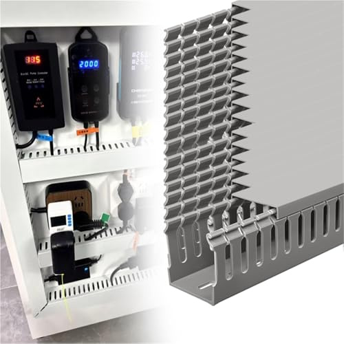 100 Cm Length Open Slot Wiring Raceway Cable Duct, Server Rack Wire Management Wire Groove, Cable Administer Channel Cord Trough For Home Office Warehouse Schools(16 pcs,W H 100mm x 50mm)