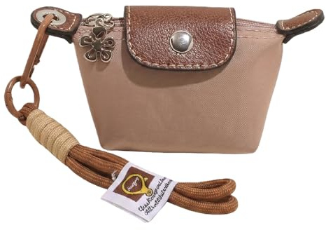 LuminaVerde Taschenanhänger, Bag Charm Taschenanhänger Damen Schlüsselanhänger Glitzer Süß Y2k Bag Perlen Anhänger Für Taschen Nylon(Lotuswurzel rosa)