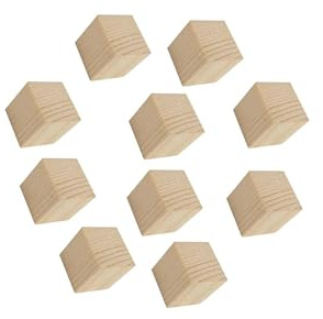 LIXSAZSE Unfertige Holzklötze, Holzwürfel, Bastelmaterial, Lernspielzeug, Zählblöcke, Stapelspiel, Lehrmittel, Spielspaß für Kinder, unfertige Würfel zum Basteln, Holzfarbe, 6x6x6cm