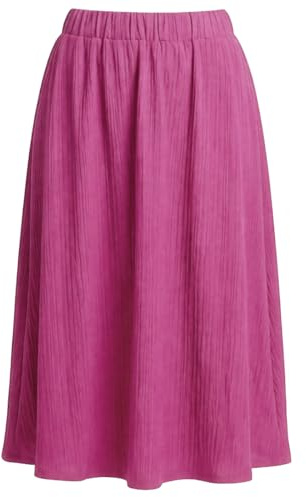 Van Der Rich ® - Gonna Estiva Svasata a Vita Alta in Tessuto Strutturato Lunghezza Midi - Donna