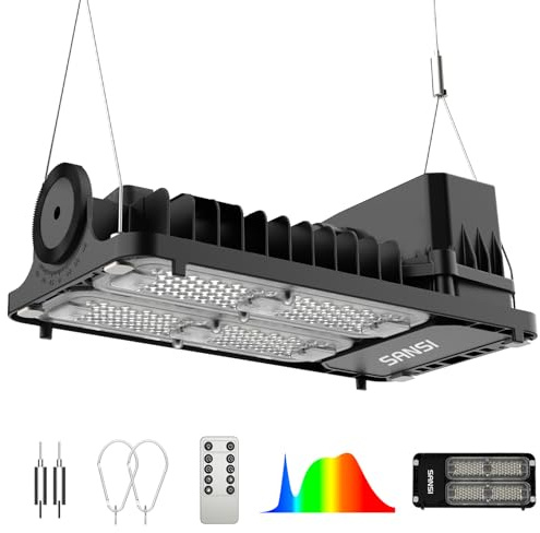 SANSI 100W Full Spectrum LED Grow Light for Plants,Timer, 4 Dimmable Levels