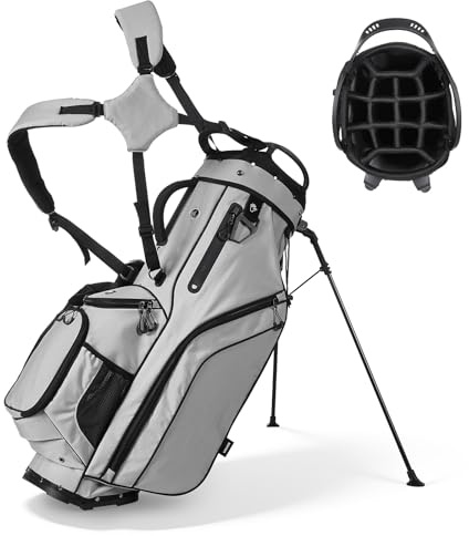 VEVOR Sac de Golf pour Chariot Voiturette, Sac de Clubs de Golf Trépied 14 Compartiments Supérieurs, pour Golfette Golfeurs, en Polyester Léger, avec Séparateur Pleine Longueur, Double Bandoulière