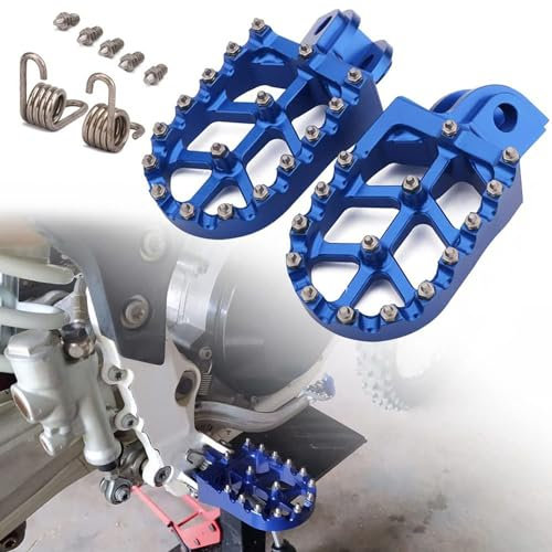 Motorrad Fußrasten,CNC Aluminium Fußrasten für TC65 17-23 TC85 14-24 TC125/FC250-450 14-15 TC250 TE150/250/300 FE250/350/350S/501/501S 14-16 TE125 15-16 FE450 16 FS450 15 Blau