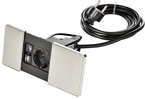 Kopp 939619018 VersaPAD Einbausteckdose, IP20, 3400 W, Stahl