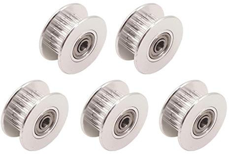 WINSINN GT2 Umlenkrolle 20 Zähne 3mm Bohrung 6mm Breite Timing Pulley Rad Aluminium für 3D Drucker (5er Pack)