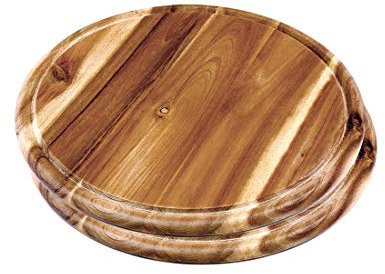 Kesper 2 Stück Fleischteller aus Akazienholz, FSC-zertifiziert, rund, mit Saftrinne, Ø 30 x 1,5 cm