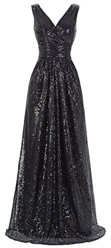 Kate Kasin Schwarz Maxikleid Abschlussballkleid Brautkleid KK199-4 36