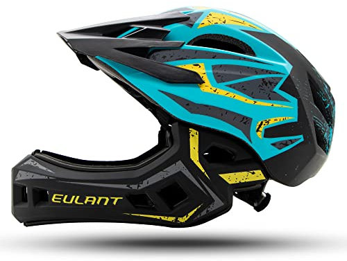 EULANT Casco de Bicicleta con Mentonera Desmontable para Niño,Ligero Casco Integral Niños para Bici MTB BMX Ciclismo Moto Patinaje Scooter Skate Hoverboard